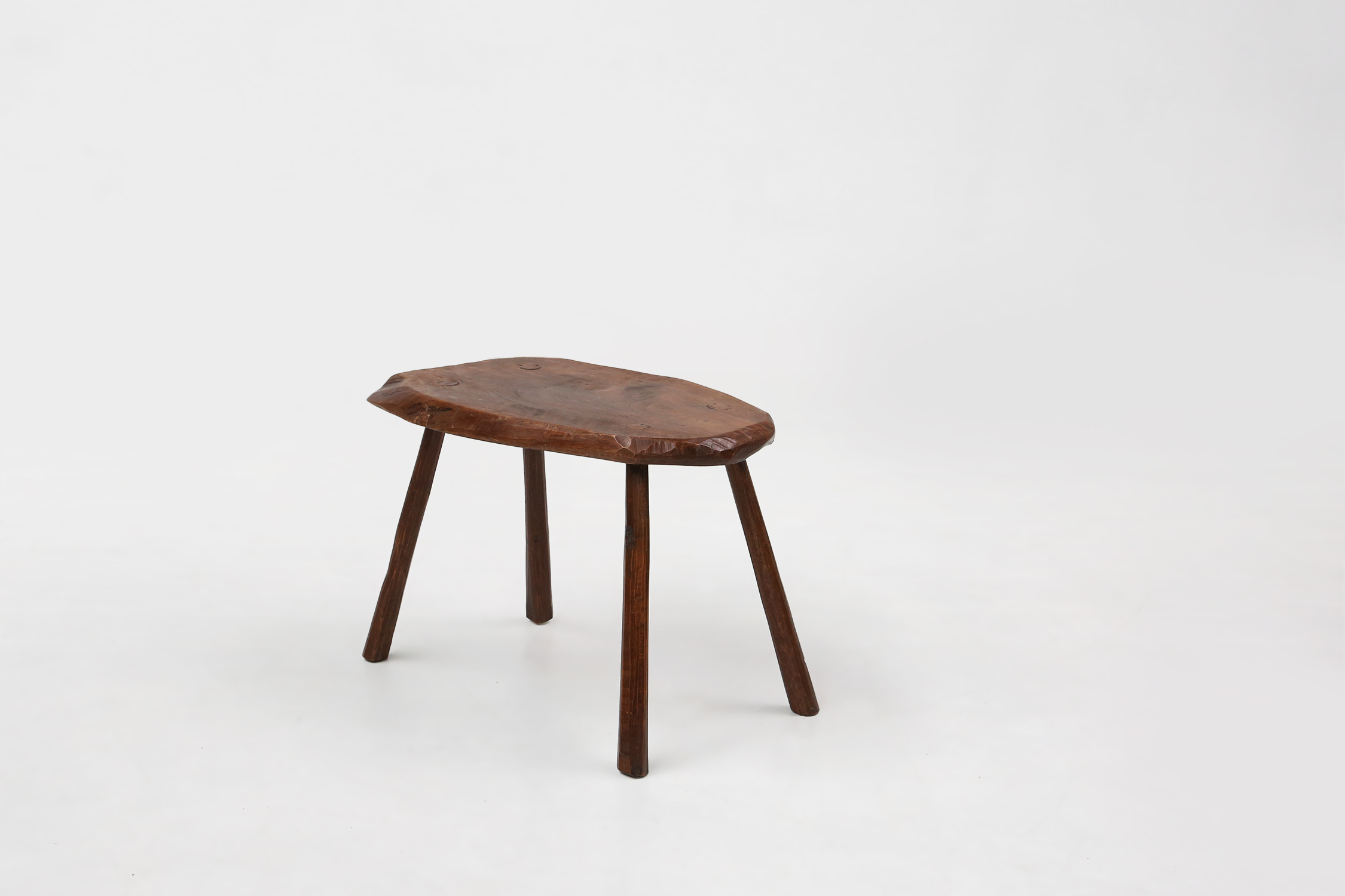 Mid-century Wabi Sabi stool or side table in oak, France ca. 1850thumbnail